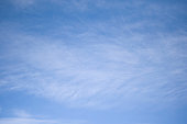 Blue sky background with white short frequency clouds