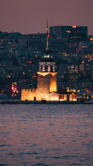 Beautiful view of Maiden Tower in Blue Hour