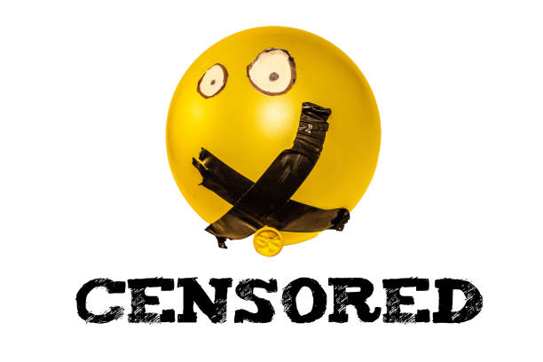 Illuminate the stifling effects of censorship and cancel culture with this evocative concept image portraying a balloon with its mouth sealed shut by tape.