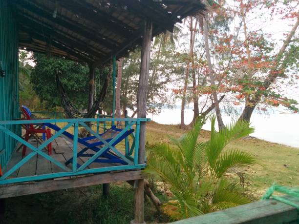 istock Hammock and hut overlooking the ocean in Cambodia 2148641438