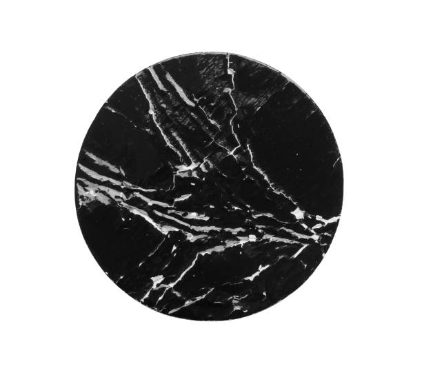 istock Black old scratched round paper sticker isolated on white background 2148643168