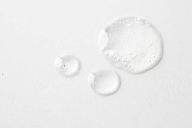 istock Ttransparent smear sample with bubbles texture on white isolated background. Skin care y body treatment 2148643295