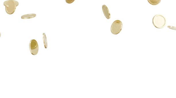 istock Jackpot or win concept.Coins rain on transparent background. 2148643835