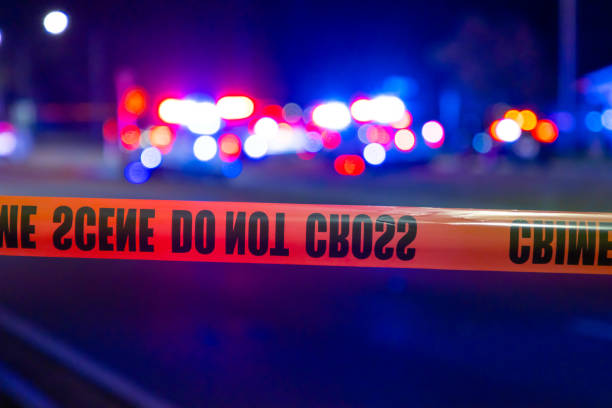 istock Police lights at crime scene 2148651412