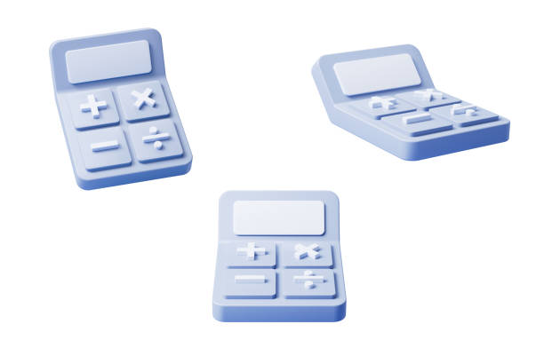 istock Isolated calculator with cartoon style, 3d rendering. 2148652120