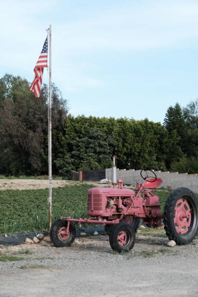 istock Tractor and flag in the local Strawberry farm 2148652837