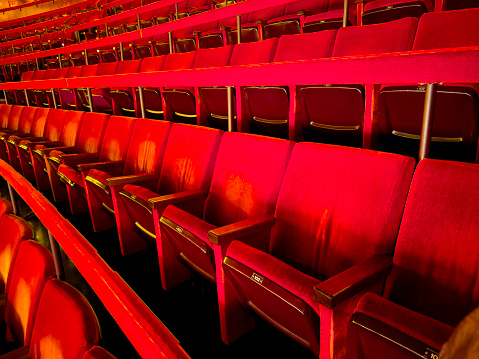 Chic red velvet concert hall seats