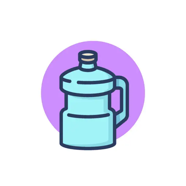 Vector illustration of Big bottle of water line icon