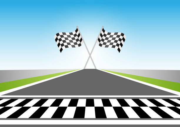 istock Asphalt racing track. Racing track with  Start or Finish line. Go-kart track. Race track road. 2148659321