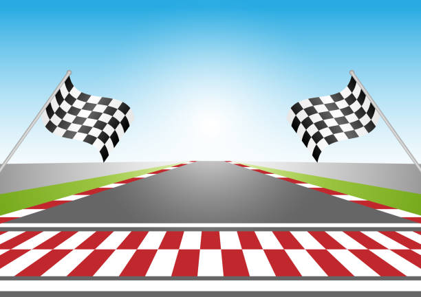 istock Asphalt racing track. Racing track with  Start or Finish line. Go-kart track. Race track road. 2148659329