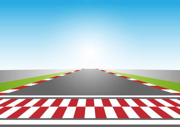 istock Asphalt racing track. Racing track with  Start or Finish line. Go-kart track. Race track road. 2148659330