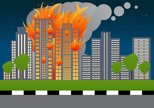 Exploding On Fire Building Building On Fire Burning Building Skyscrapers On Fire From War ...