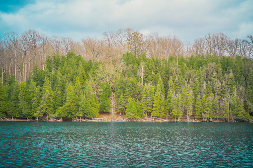Landscape of Green Lake State Park of New York
