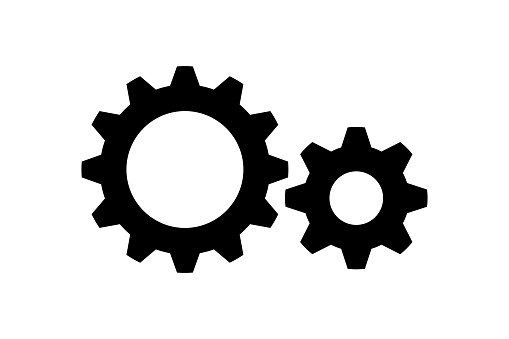 Vector two gears icon, settings concept