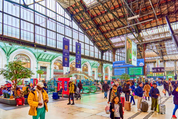 Bordeaux, France - April 6th, 2024: Train station Bordeaux-Saint-Jean. Were tourists can take the train towards large city in France.