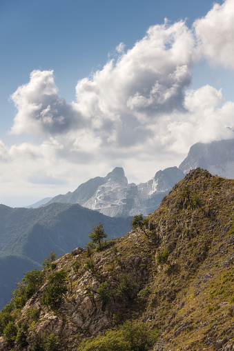 The beauty of the Apuan Alps on a sunny summer day