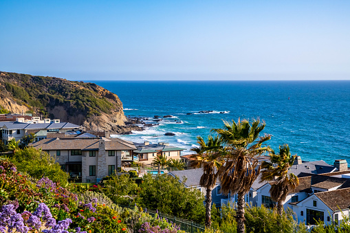 Laguna Beach, CA, USA - April 17, 2022: A well known city for its beautiful coastal parks