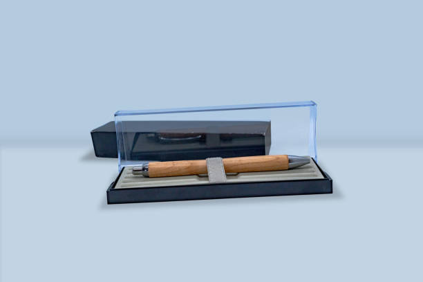 istock A very expensive looking wooden pen in a glass box 2148666901