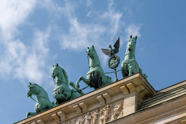 istock Statue of cavalry located on the Brandenburg Gate. 2148669192
