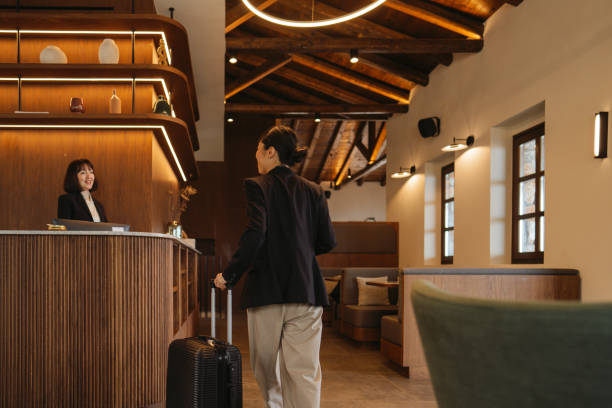istock Business traveler checking in 2148669693