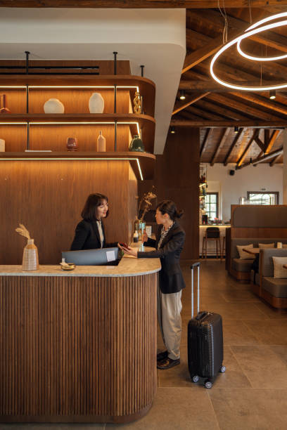 istock Business traveler checking in 2148669738