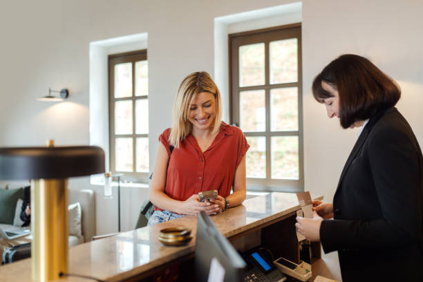 istock Tourist  checking into a hotel 2148670597