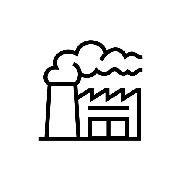 Vector illustration of Factory line icon.