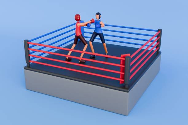 istock Boxing Sport 3D Illustration. Professional Boxing Match 3D Illustration 2148671625