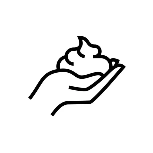 Vector illustration of Shaving foam line icon. Barber shop.