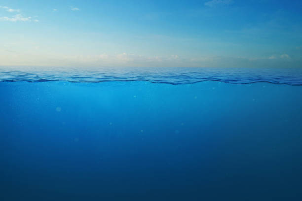 istock Beautiful seascape. Ocean and underwater view, concept. Creative water idea. 2148675616