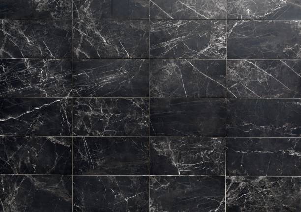istock lack marble with white streaks. Wall or floor rectangle tiles. 2148676379