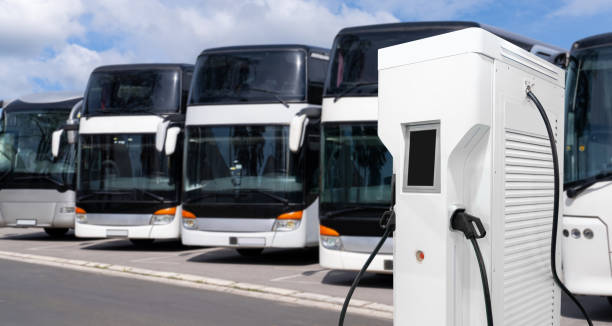 istock Electric double-decker buses are charging in the parking. 2148677045