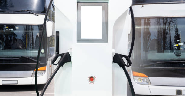 istock Electric double-decker buses are charging in the parking. 2148677049