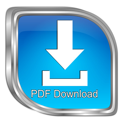 PDF Ddownload button blue - 3D illustration