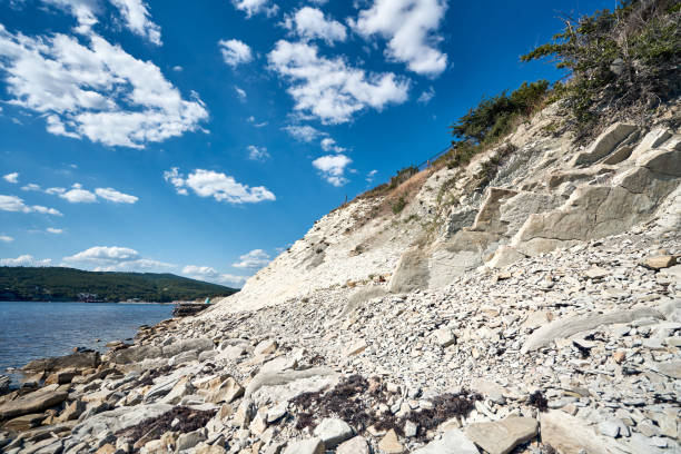 istock White rocks and clear blue water. Empty beach in Gelendzhik, Russia 2148677178