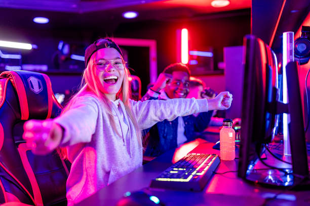 istock Team celebrates shared success in eSports 2148677508
