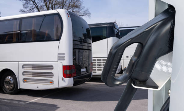 istock Electric double-decker buses are charging in the parking. 2148678938