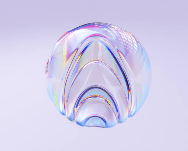 istock Fluid round abstract shape, futuristic modern banner design template, liquid glass sphere, 3d illustration 2148679201