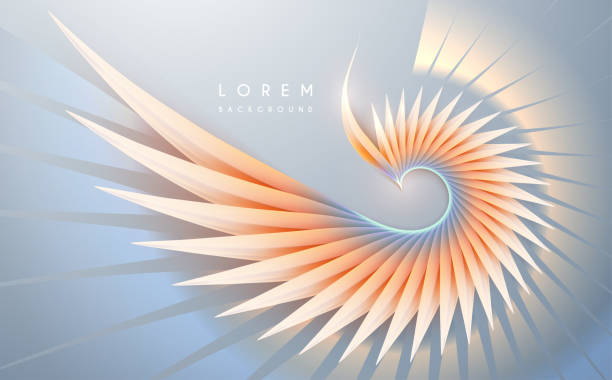 Color Phoenix wing on blue background Color Phoenix wing on blue background in vector background of a tribal feather tattoo stock illustrations