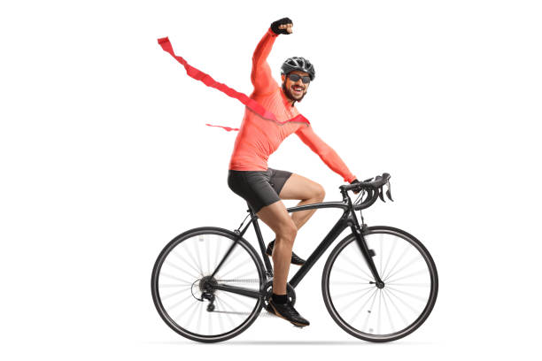 istock Cyclist riding a bicycle and finishing a race 2148680083