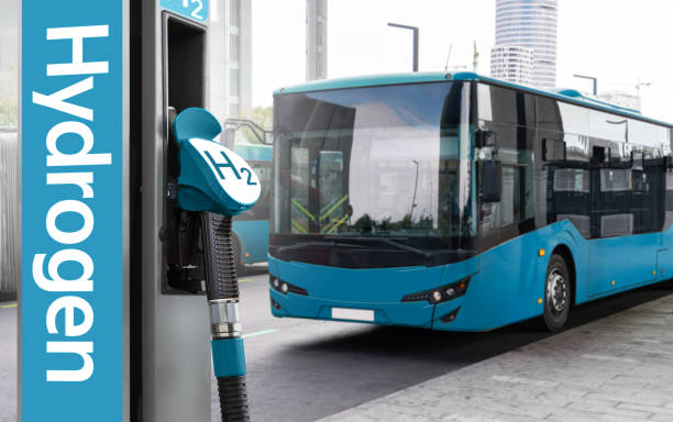 istock A hydrogen fuel cell bus with filling station. 2148680307