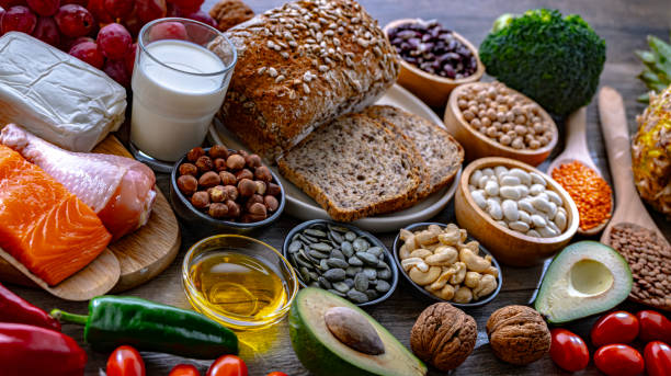 istock Food products representing the DASH diet 2148680347