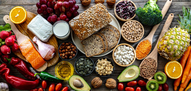 istock Food products representing the DASH diet 2148680463
