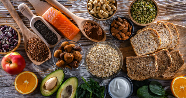 istock Composition with food products rich in magnesium 2148681314