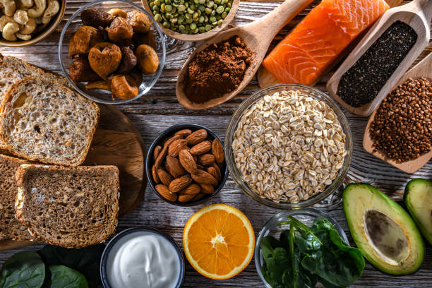 istock Composition with food products rich in magnesium 2148681374