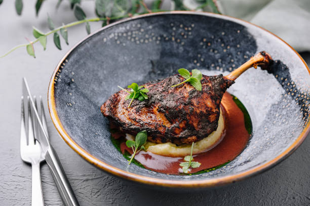 istock Gourmet duck confit on elegant plate 2148682667