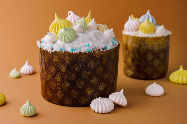 istock Festive easter cake with colorful meringue toppings 2148682865