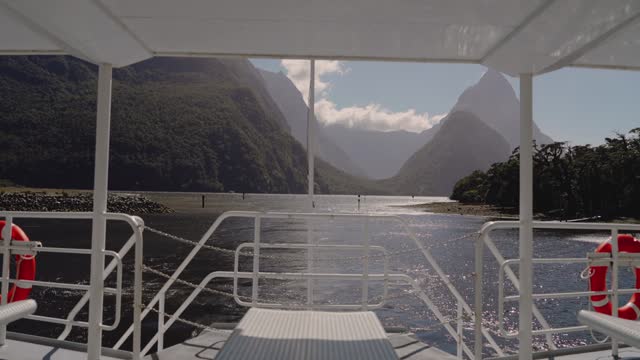 Traveling by boat through fjords