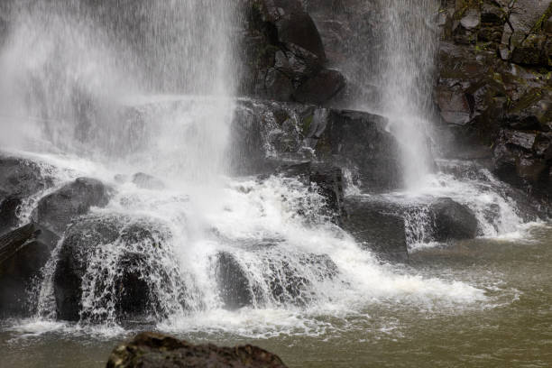 The Macuco Trail is a moderate hiking path thru the rainforest  and close to one of the smaller falls