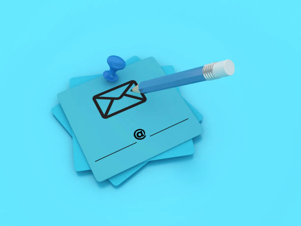 istock Sticky Note with Email Contact and Pencil 2148690545